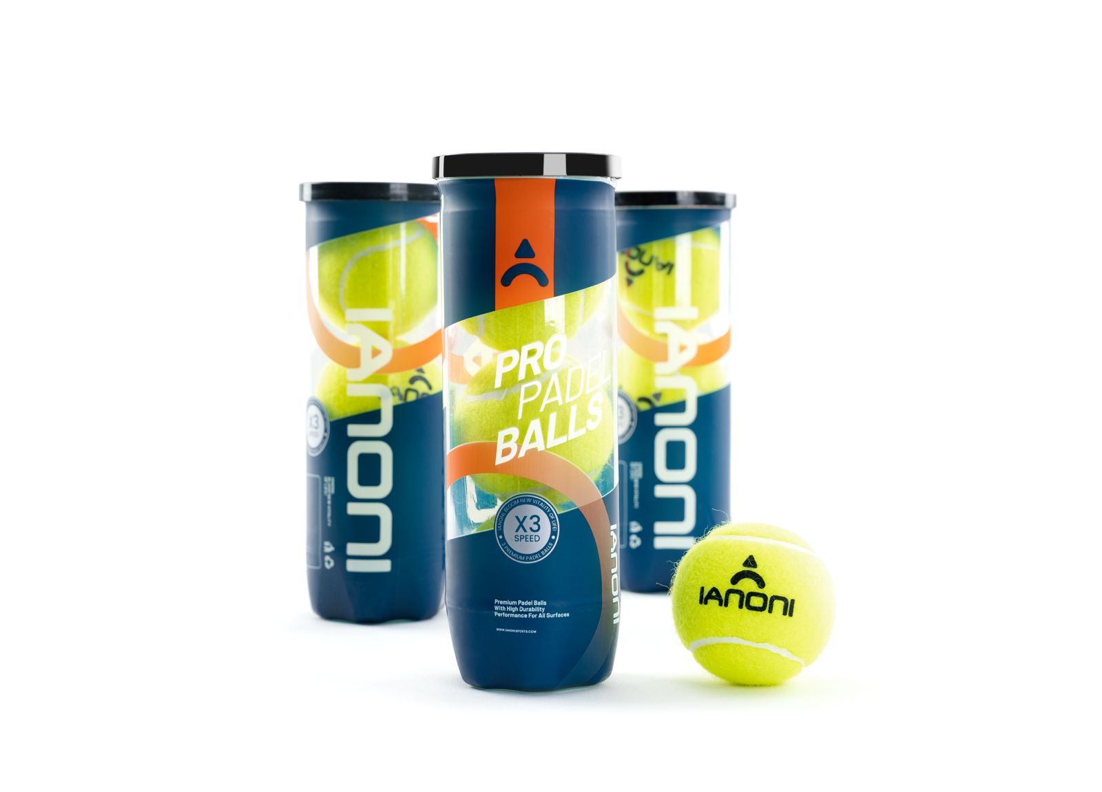 IANONI IANONI Pro Padel Balls 3-Pack Bundle padel racket