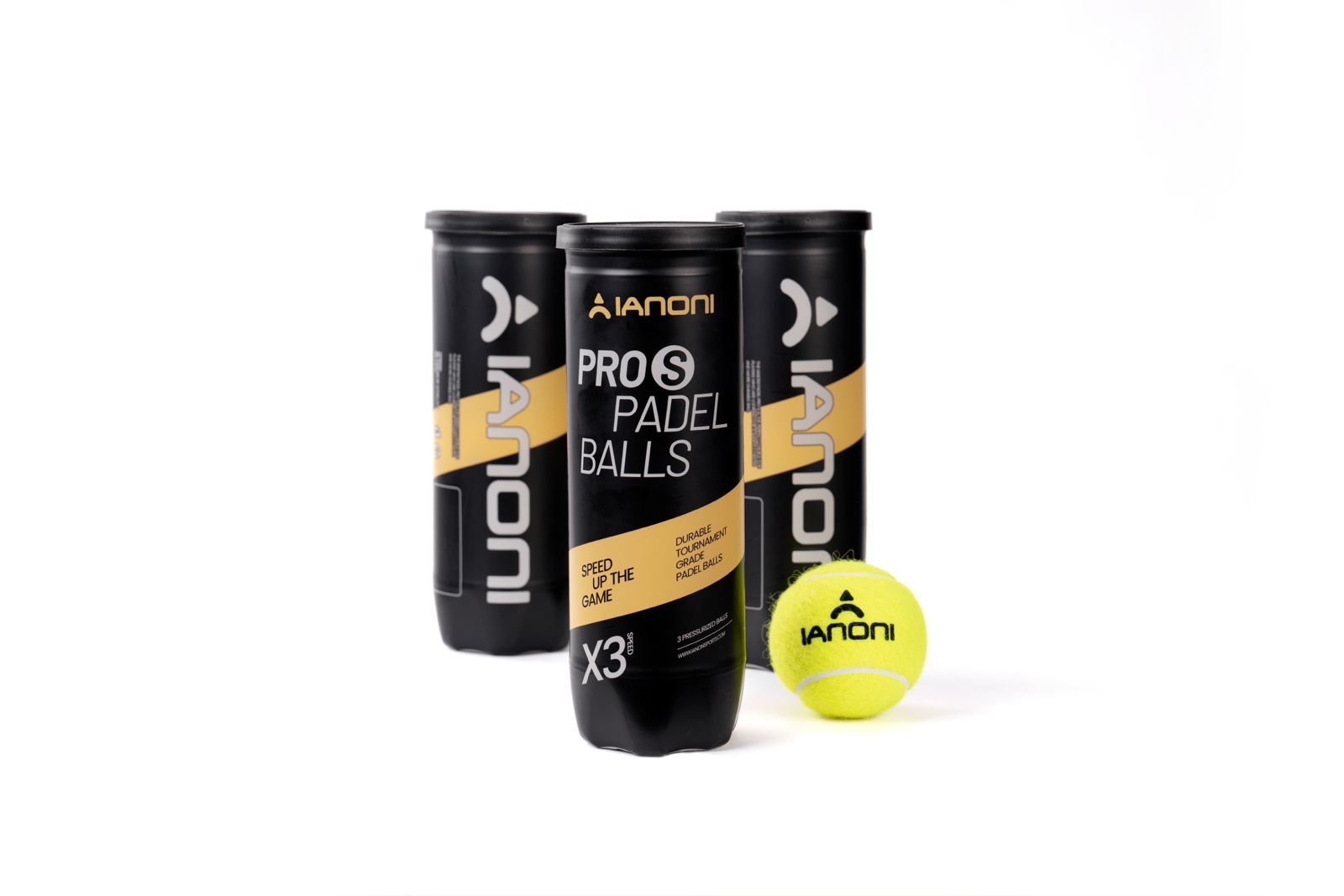 IANONI IANONI Pro S Padel Balls 3-Pack Bundle padel racket