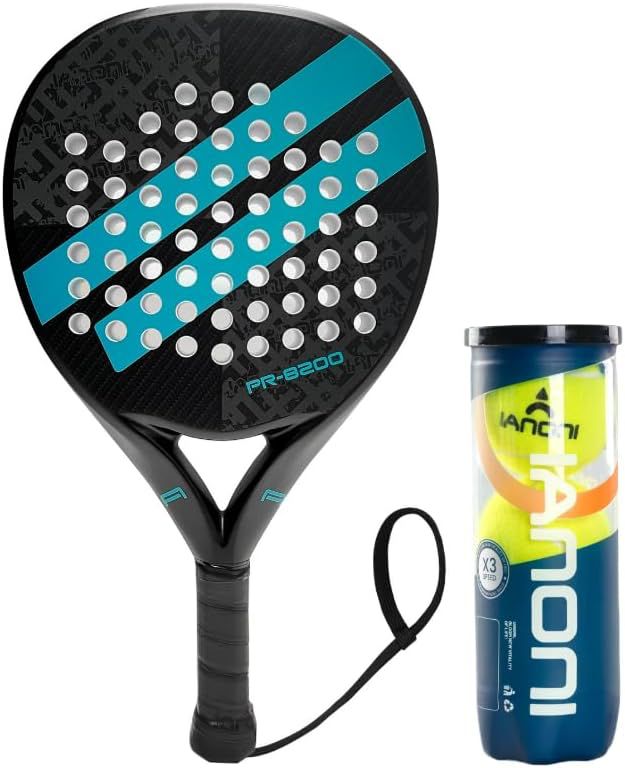 IANONI PR8200 Starter Kit Black/Sky Blue padel racket