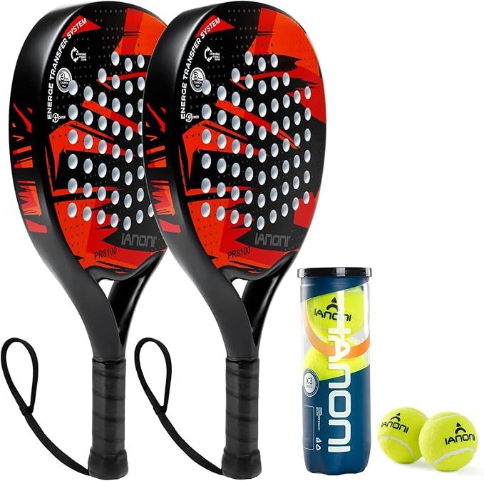 IANONI PR8100 Doubles Kit Red/Black padel racket